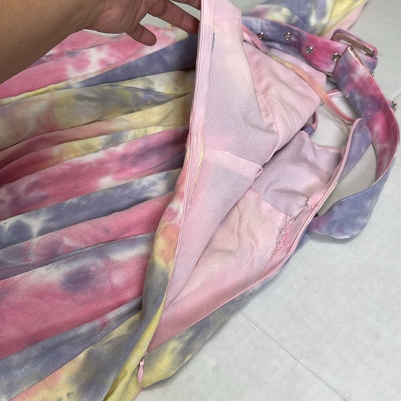 L’atiste by Amy Skater Mini Short Pink Purple Tie Dye Skater Dress Sz Large NWT - Picture 5 of 11
